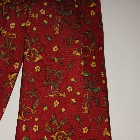 Salvatore Ferragamo Horns & Birds 100% Silk Tie, Vintage - Picture 7 of 7